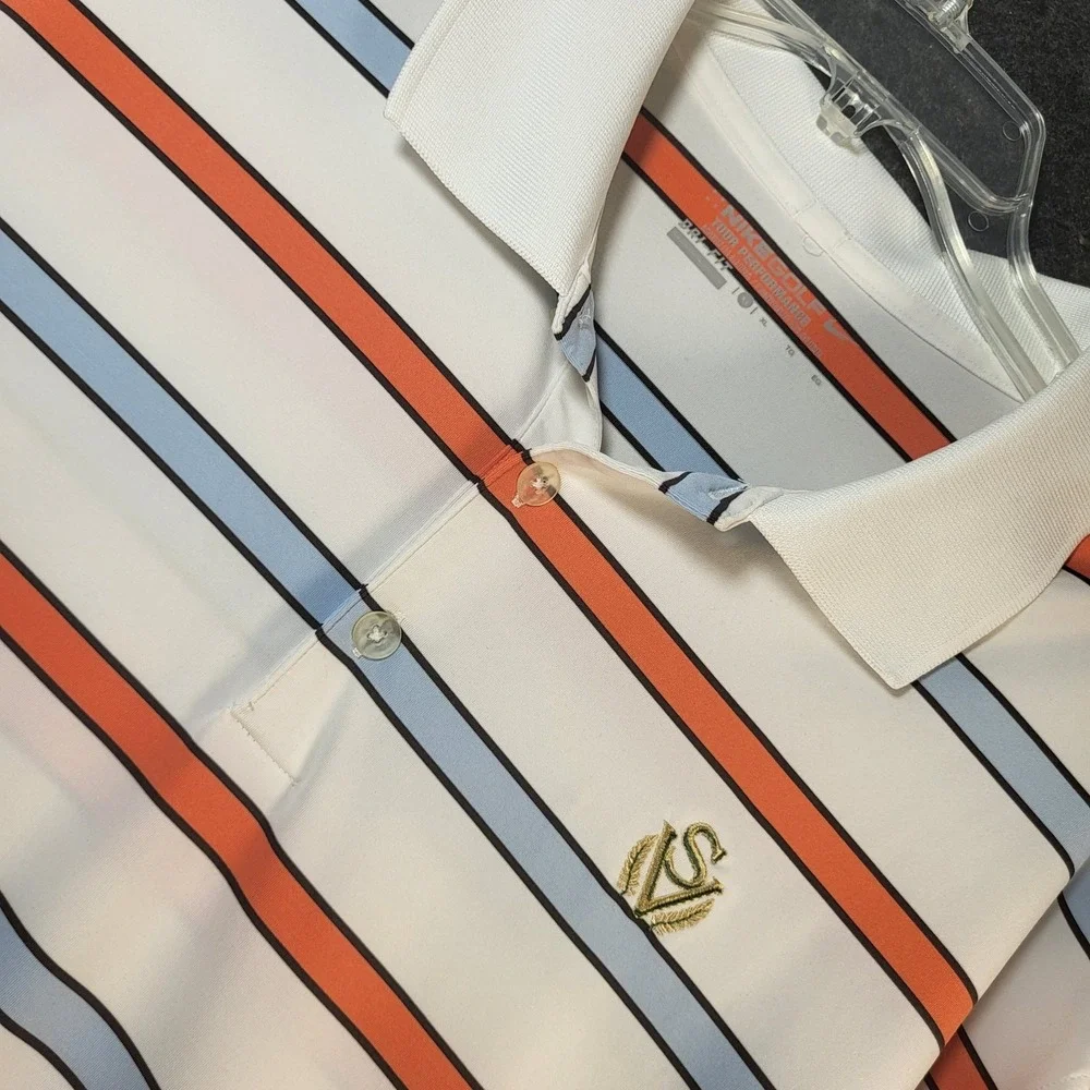Nike Golf Tour Performance Polo Shirt Sage Valley Golf Club Men's XL Striped - Picture 1 of 10